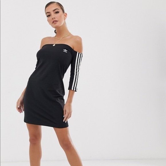 adidas off the shoulder dress